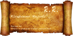 Ringbauer Rezső névjegykártya